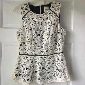 Anthropologie off white peplum top!!